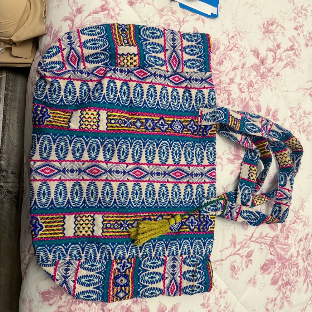 Colorful Blue Patterned Women’s Tote Bag